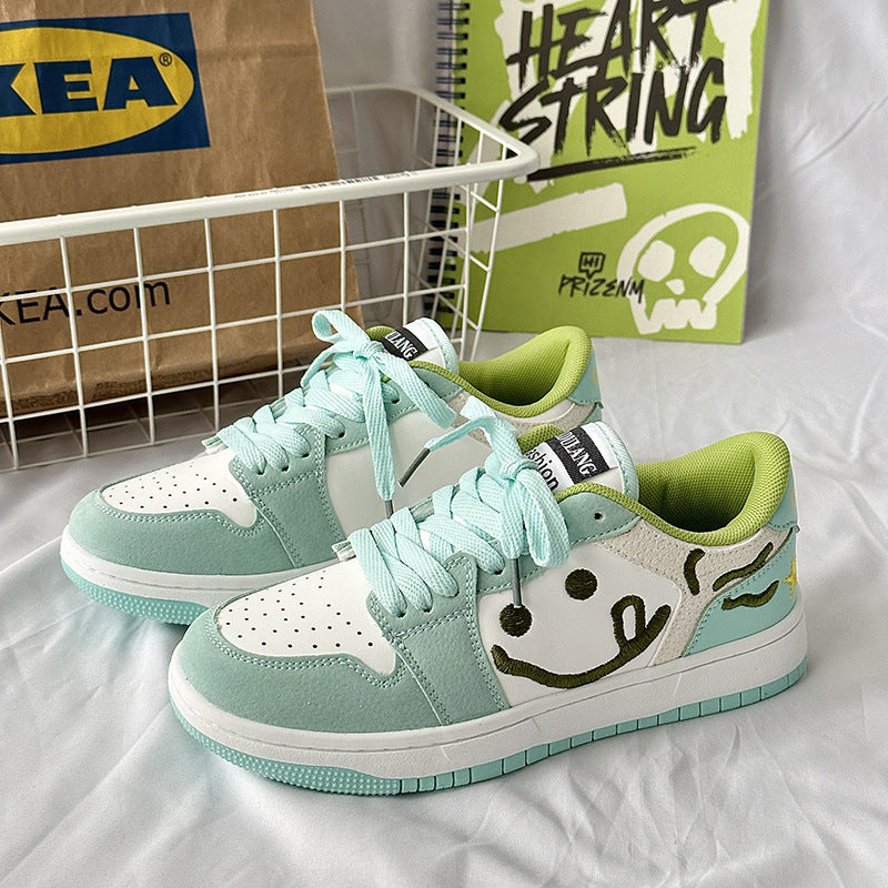 Mint Green Couple Leisure Sports Skateboard Shoes