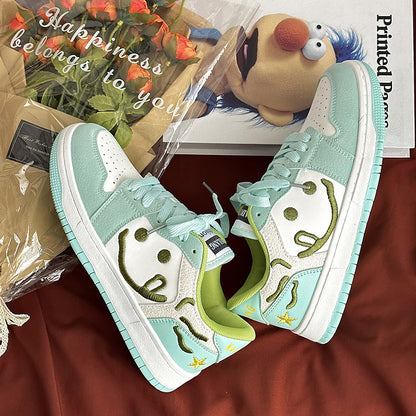 Mint Green Couple Leisure Sports Skateboard Shoes