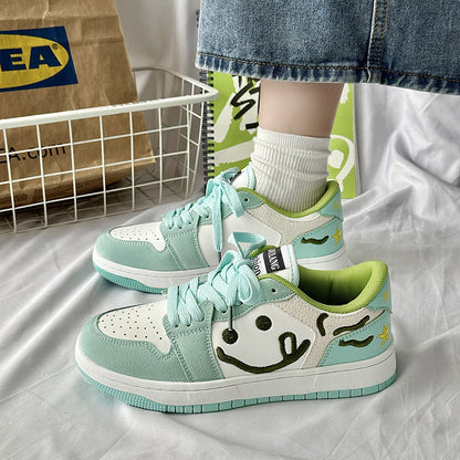 Mint Green Couple Leisure Sports Skateboard Shoes